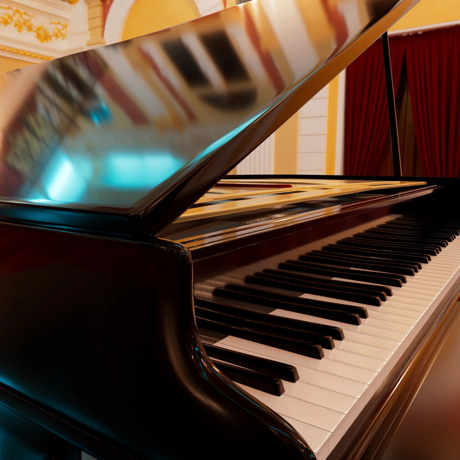 pianoforte Modello 3D .c4d .max .obj .3ds .fbx .stl .blend