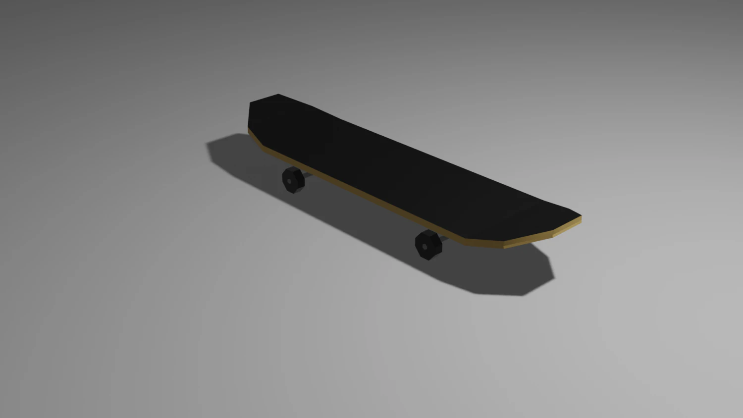 lowpoly skateboard 3D Model .c4d .max .obj .3ds .fbx .stl .blend 