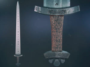 scandinavian battle sword Modelo 3D