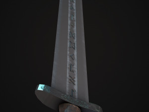 scandinavian battle sword Modello 3D