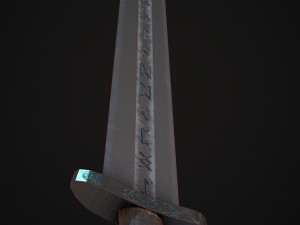 scandinavian battle sword Modello 3D