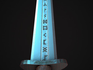 scandinavian battle sword Modello 3D