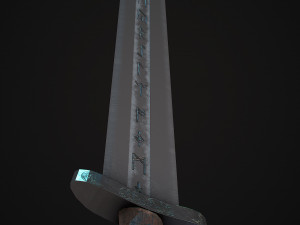 scandinavian battle sword Modello 3D