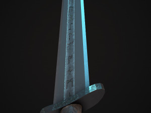 scandinavian battle sword Modello 3D