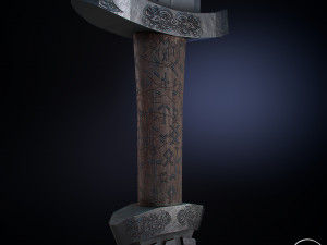 scandinavian battle sword Modello 3D