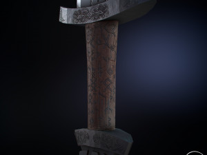 scandinavian battle sword Modello 3D