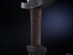 scandinavian battle sword Modello 3D