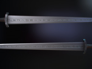 scandinavian battle sword Modello 3D