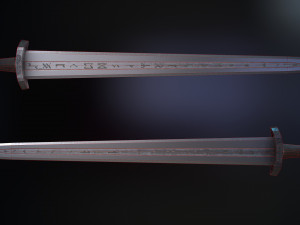 scandinavian battle sword Modello 3D