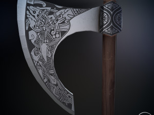 scandinavian battle axe 3D 模型
