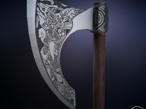 scandinavian battle axe 3D 模型