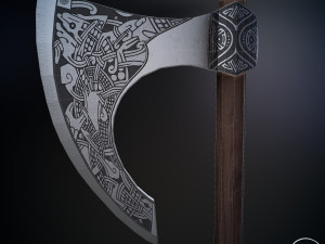 scandinavian battle axe 3D 模型