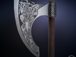 scandinavian battle axe 3D 模型