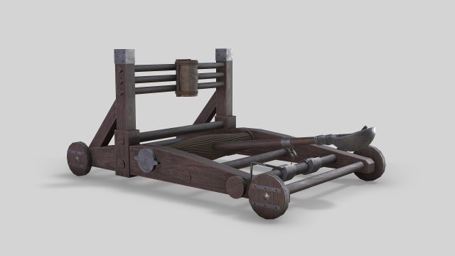 medieval catapult 3D Model .c4d .max .obj .3ds .fbx .stl .blend 