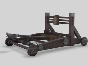 medieval ballista and catapult 3D Model