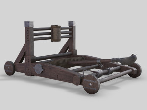 medieval ballista and catapult 3D Model