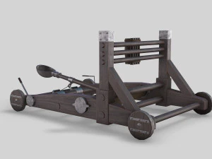 medieval ballista and catapult 3D Model