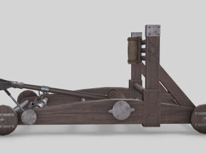 medieval ballista and catapult 3D Model