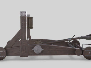 medieval ballista and catapult 3D Model