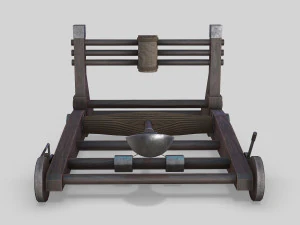 medieval ballista and catapult 3D Model