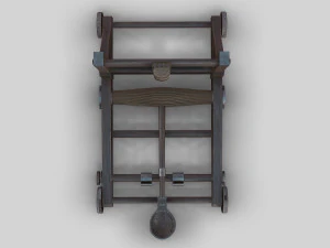 medieval ballista and catapult 3D Model