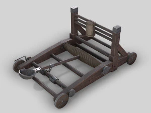 medieval ballista and catapult 3D Model