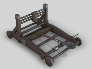 medieval ballista and catapult 3D Model