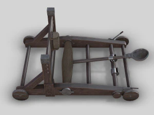 medieval ballista and catapult 3D Model