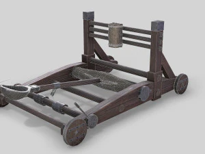 medieval ballista and catapult 3D Model