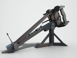 medieval ballista and catapult 3D Model