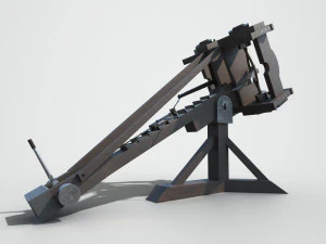 medieval ballista and catapult 3D Model