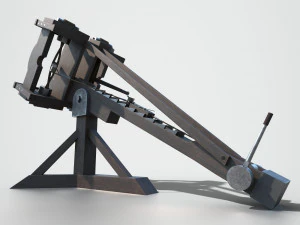 medieval ballista and catapult 3D Model