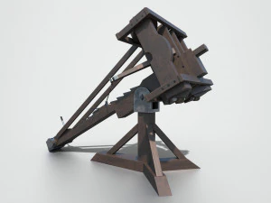 medieval ballista and catapult 3D Model