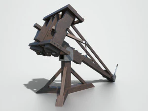 medieval ballista and catapult 3D Model