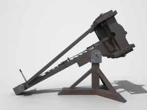 medieval ballista and catapult 3D Model