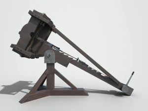 medieval ballista and catapult 3D Model
