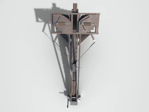 medieval ballista and catapult 3D Model