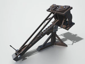 medieval ballista and catapult 3D Model