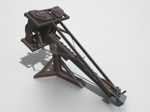 medieval ballista and catapult 3D Model
