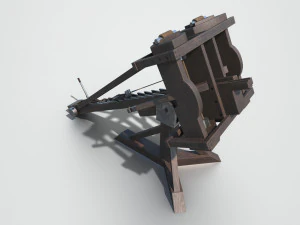 medieval ballista and catapult 3D Model