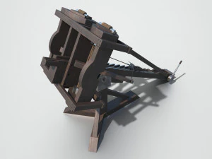 medieval ballista and catapult 3D Model
