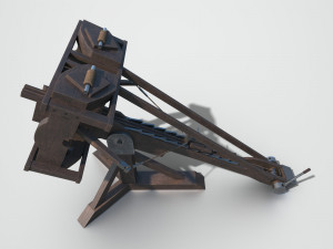 medieval ballista and catapult 3D Model