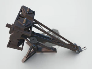 medieval ballista and catapult 3D Model