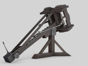 medieval ballista and catapult 3D Model