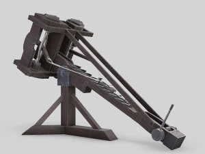 medieval ballista and catapult 3D Model
