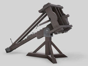 medieval ballista and catapult 3D Model