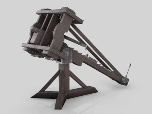 medieval ballista and catapult 3D Model
