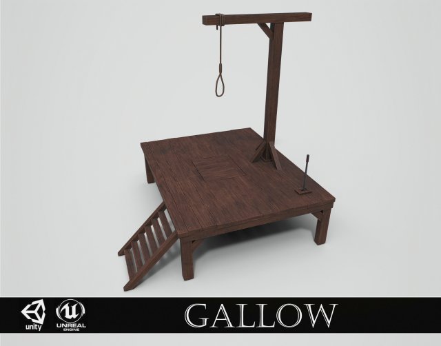 small gallows 3D Model .c4d .max .obj .3ds .fbx .stl .blend