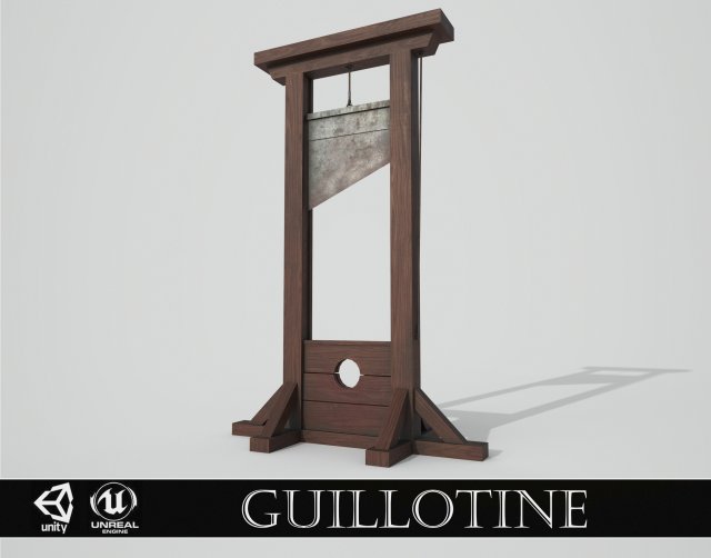 medieval guillotine 3D Model .c4d .max .obj .3ds .fbx .stl .blend 