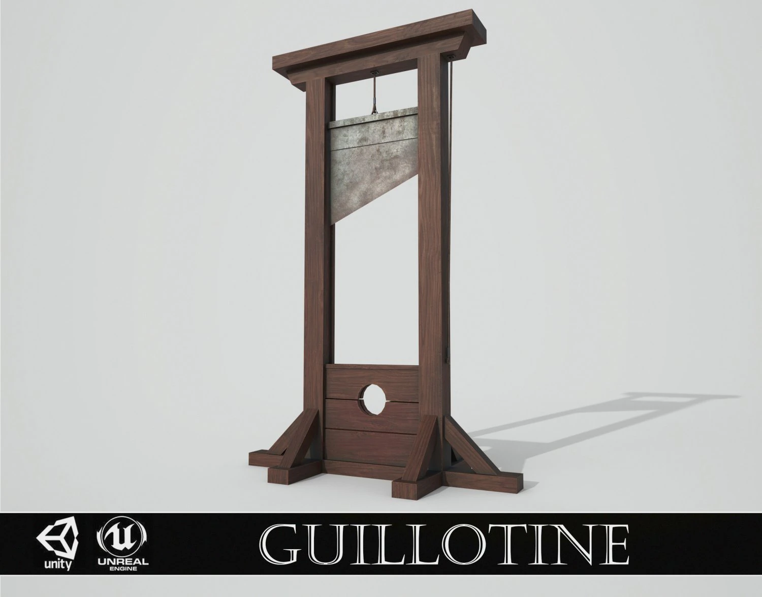 medieval guillotine 3D Model .c4d .max .obj .3ds .fbx .stl .blend 